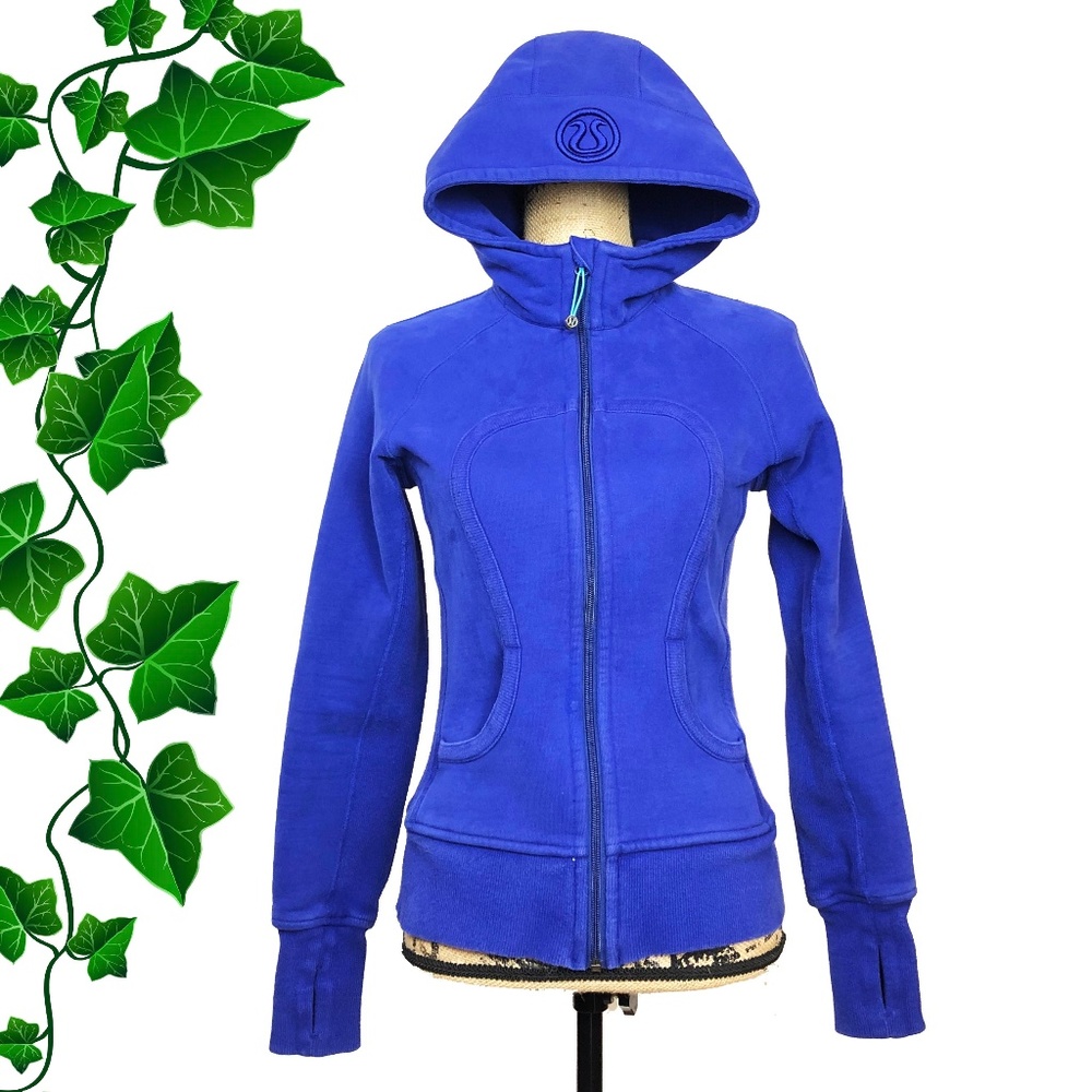 {Lululemon} Blue Thick Cotton Fleece Scuba Hoodie